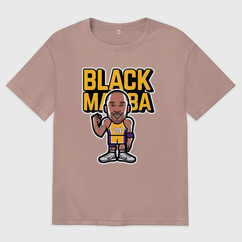 Мужская футболка оверсайз Kobe black mamba / Пыльно-розовый – фото 1