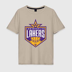 Футболка оверсайз мужская Los Angelas Lakers star, цвет: миндальный
