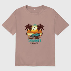 Мужская футболка оверсайз Джип Вранглер на фоне шикарного пляжа