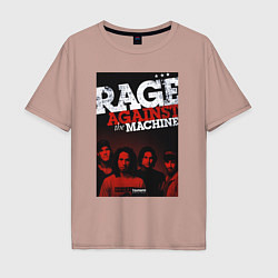 Футболка оверсайз мужская RATM - all group, цвет: пыльно-розовый