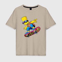 Мужская футболка оверсайз Bart Simpson on a skateboard - extreme