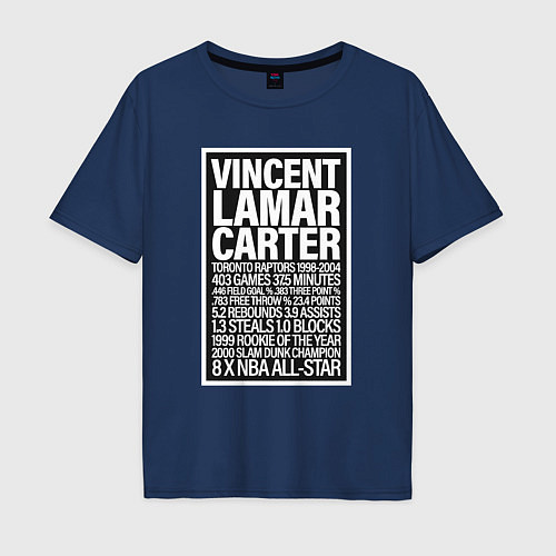 Мужская футболка оверсайз Vince Carter / Тёмно-синий – фото 1