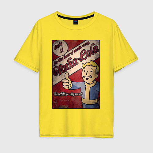 Мужская футболка оверсайз Vault boy - nuclear cola / Желтый – фото 1