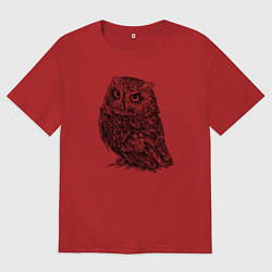 Футболка оверсайз мужская Сова обернулась, цвет: красный