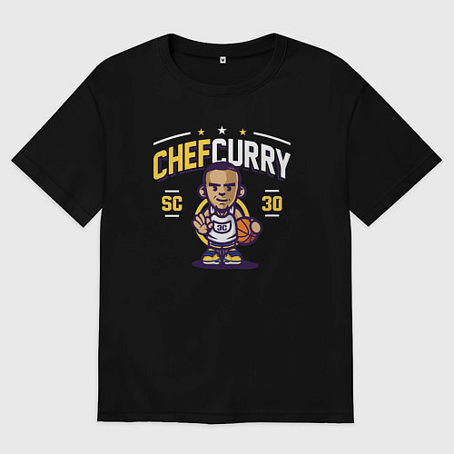 Мужская футболка оверсайз Шеф Карри / Черный – фото 1