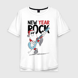 Мужская футболка оверсайз New year - rock