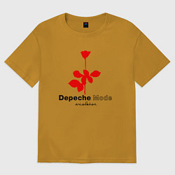 Футболка оверсайз мужская Depeche Mode - Violator album logo, цвет: горчичный