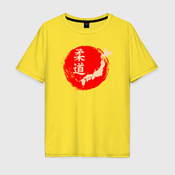 Футболка оверсайз мужская Дзюдо Японии, цвет: желтый