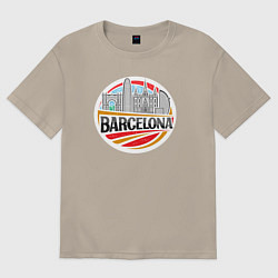 Футболка оверсайз мужская Barcelona city, цвет: миндальный