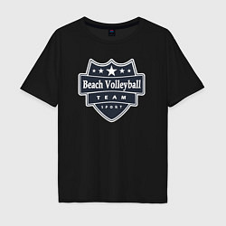 Футболка оверсайз мужская Beach volleyball team, цвет: черный