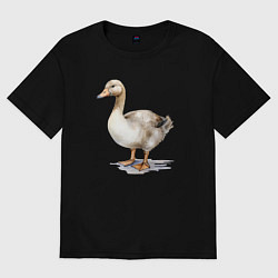 Футболка оверсайз мужская Серый гусь, цвет: черный