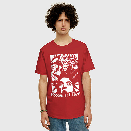 Мужская футболка оверсайз Король и Шут группа / Красный – фото 3
