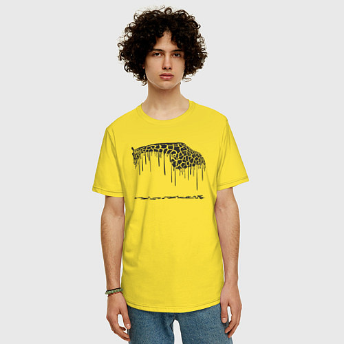 Мужская футболка оверсайз Чернильный жираф / Желтый – фото 3