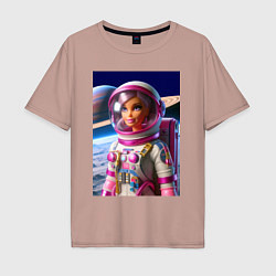 Мужская футболка оверсайз Барби - крутой космонавт