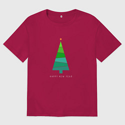 Футболка оверсайз мужская Abstract New Year, цвет: маджента
