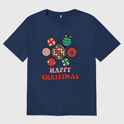 Мужская футболка оверсайз Happy Christmas