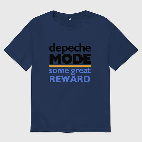 Мужская футболка оверсайз Depeche Mode - Some Great Reward / Тёмно-синий – фото 1