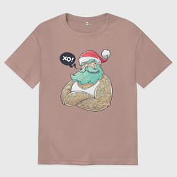 Футболка оверсайз мужская Санта брутал, цвет: пыльно-розовый