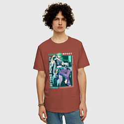 Футболка оверсайз мужская Бай Чжу из геншина, цвет: кирпичный — фото 2