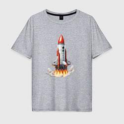 Мужская футболка оверсайз Запуск космического корабля