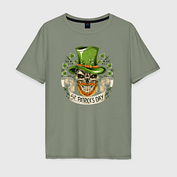 Футболка оверсайз мужская St Patrick day, цвет: авокадо