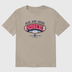 Футболка оверсайз мужская Rise and shine phoenix, цвет: миндальный