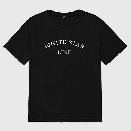 Мужская футболка оверсайз White star line - копия дизайна экипажа на титаник / Черный – фото 1