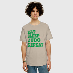 Футболка оверсайз мужская Жизнь дзюдо, цвет: миндальный — фото 2