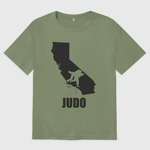 Мужская футболка оверсайз Дзюдо Калифорния / Авокадо – фото 1