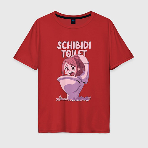 Мужская футболка оверсайз Schibidi toilet / Красный – фото 1