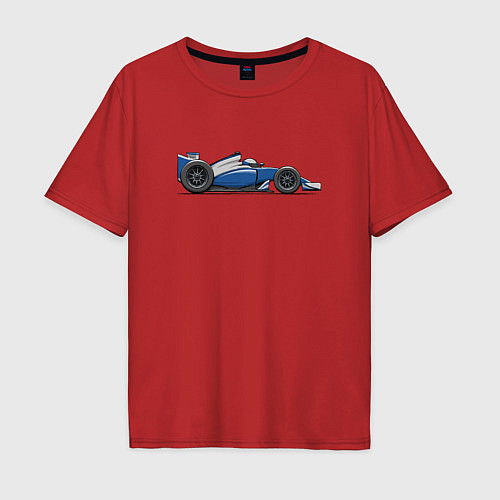 Мужская футболка оверсайз Формула 1 синяя / Красный – фото 1