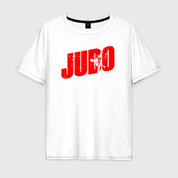 Футболка оверсайз мужская Judo red, цвет: белый