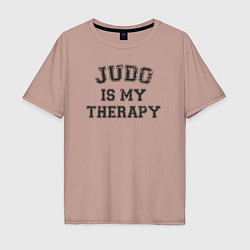 Мужская футболка оверсайз Дзюдо это моя терапия