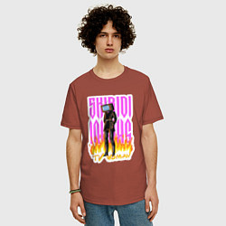 Футболка оверсайз мужская Милый титан ТВ Мен, цвет: кирпичный — фото 2