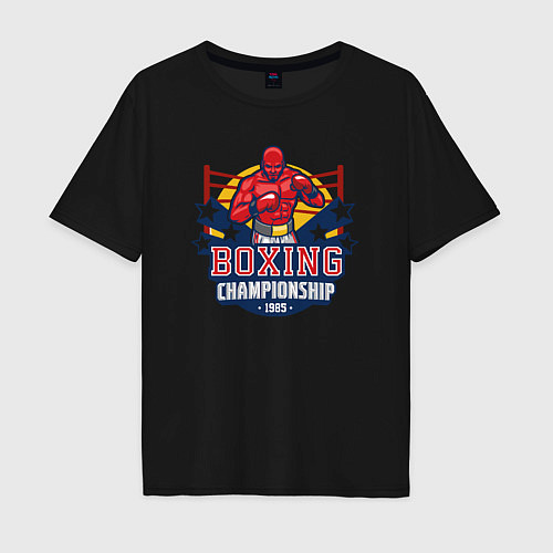 Мужская футболка оверсайз Boxing championship / Черный – фото 1