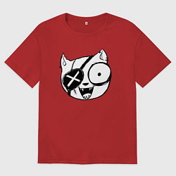 Мужская футболка оверсайз Пират кот