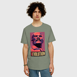 Футболка оверсайз мужская Lenin revolution, цвет: авокадо — фото 2