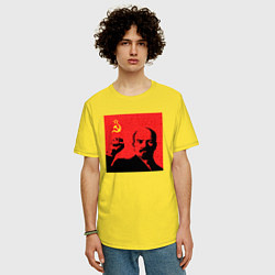 Футболка оверсайз мужская Lenin in red, цвет: желтый — фото 2