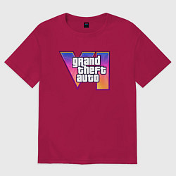 Футболка оверсайз мужская Grand theft auto VI, цвет: маджента