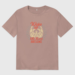 Футболка оверсайз мужская Потрясающая борода, цвет: пыльно-розовый