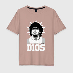 Футболка оверсайз мужская Dios Diego Maradona, цвет: пыльно-розовый