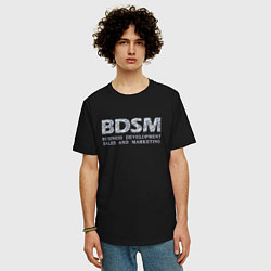 Футболка оверсайз мужская BDSM - business development sales and marketing, цвет: черный — фото 2