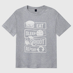 Мужская футболка оверсайз Еда сон фото