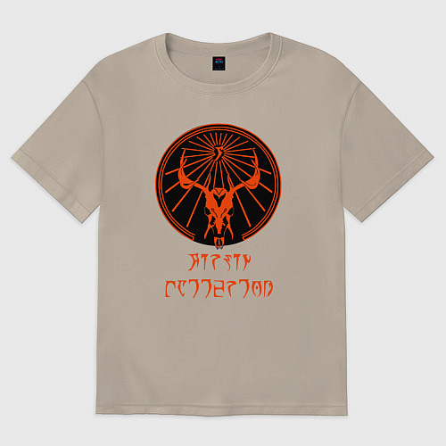 Мужская футболка оверсайз Хирсин / Миндальный – фото 1