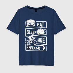 Мужская футболка оверсайз Eat sleep bike