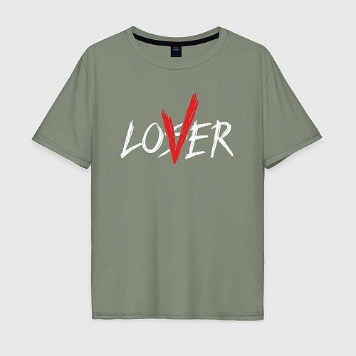 Мужская футболка оверсайз Loser - lover / Авокадо – фото 1