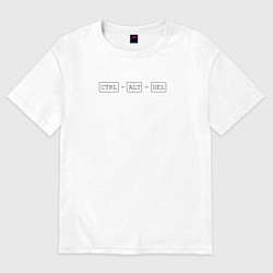 Футболка оверсайз мужская Ctrl alt del, цвет: белый