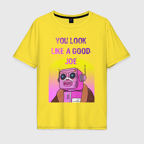 Мужская футболка оверсайз Винтажный робот Кей / Желтый – фото 1