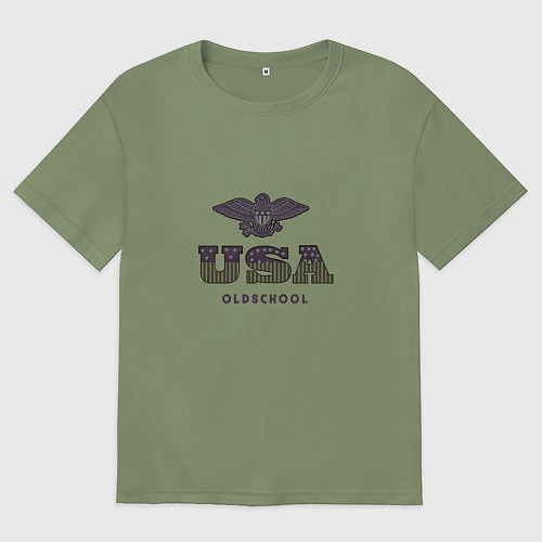 Мужская футболка оверсайз USA Oldschool / Авокадо – фото 1