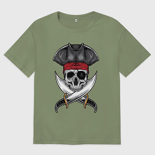 Мужская футболка оверсайз Одноглазый роджер / Авокадо – фото 1